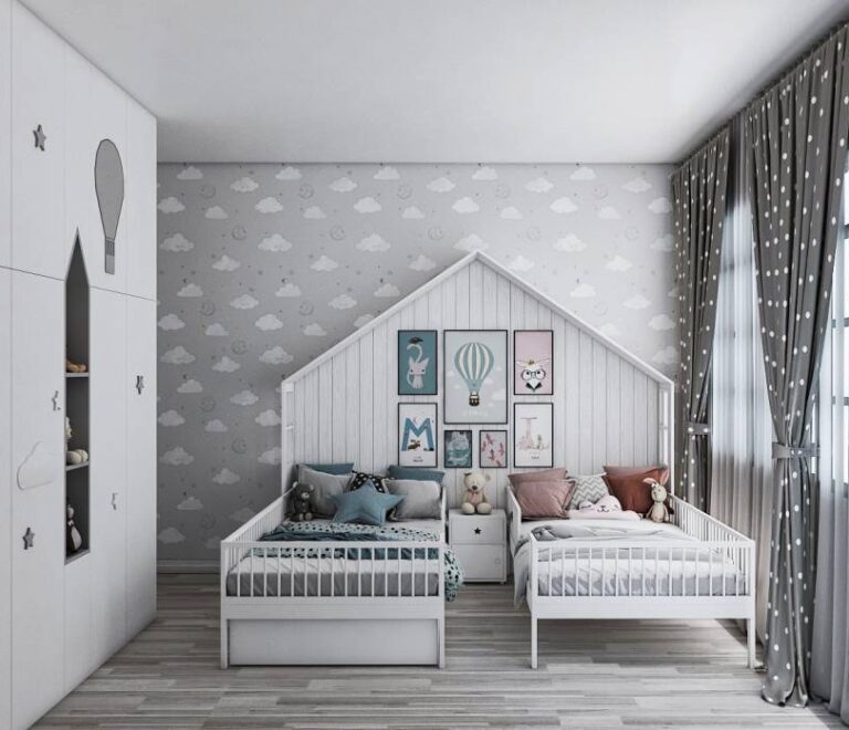 Twin Kids Bedroom Frontal view